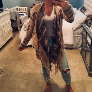 SOLD! Forever 21 fringe sweater cardigan
